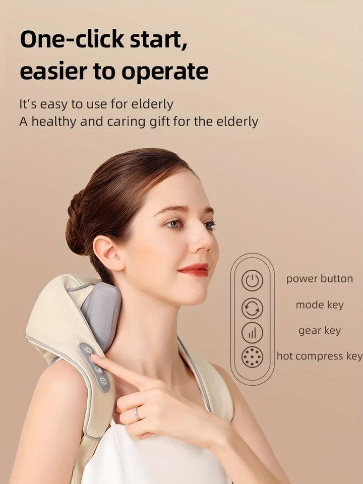 20W Neck And Shoulder Massager Wireless Shoulder And Back Kneading Massage Shawl Trapezius Neck Cervical masajeador