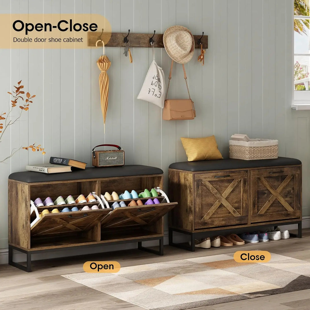 Shoe Cabinet with Flip Drawers