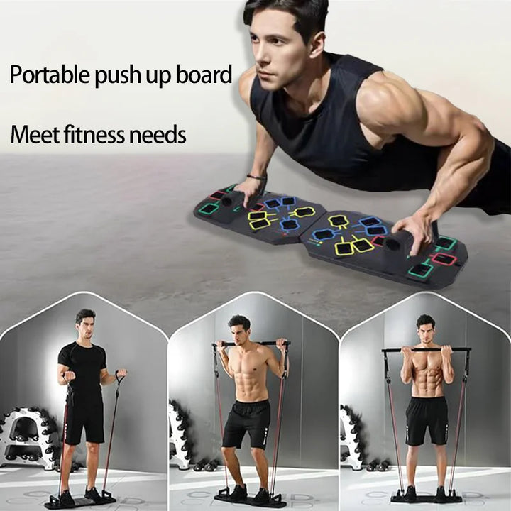 Multifunctional Folding Push Up Board Set Bracket Abdominal Muscle Training Equipment Portable Push Up Board Exercise Training