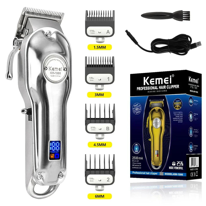 Kemei KM-1986 Or Blade Hair Trimmer For Men Trimmer Professional Hair Clipper Electric Razor Rechargeable Hair Cutting Machine