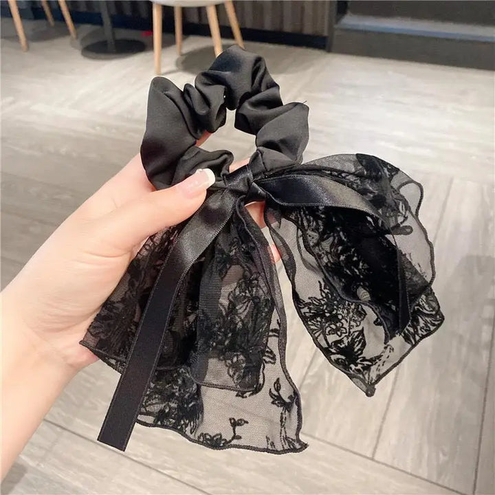 1PC Large Lace Bow Hair Clip Embroidered Bowknot Sweet Ribbon Hairpin Girl Headdress Top Clip Korea Hair Accessories