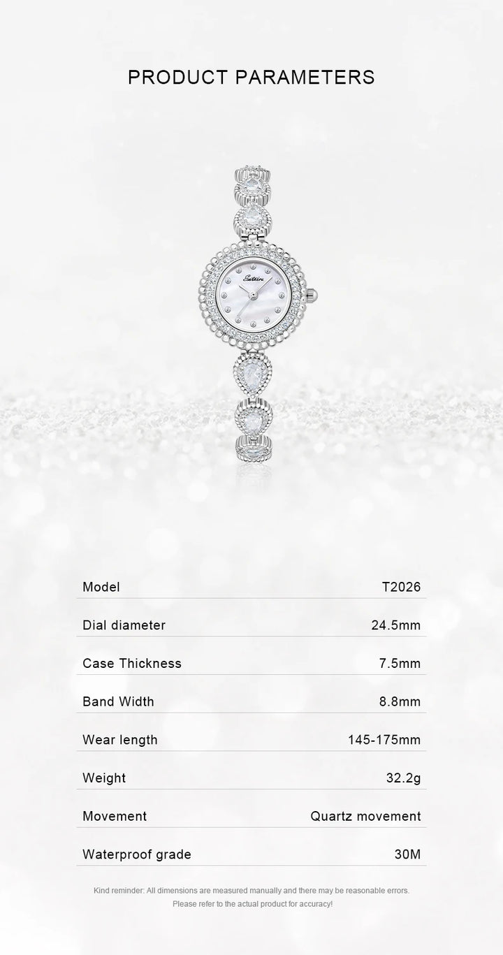 Sotoiru Luxury Bracelet Party Watches For Women Zircon Waterdrop Shape Quartz Wristwatch Jewel Accessory Gifts For Woman