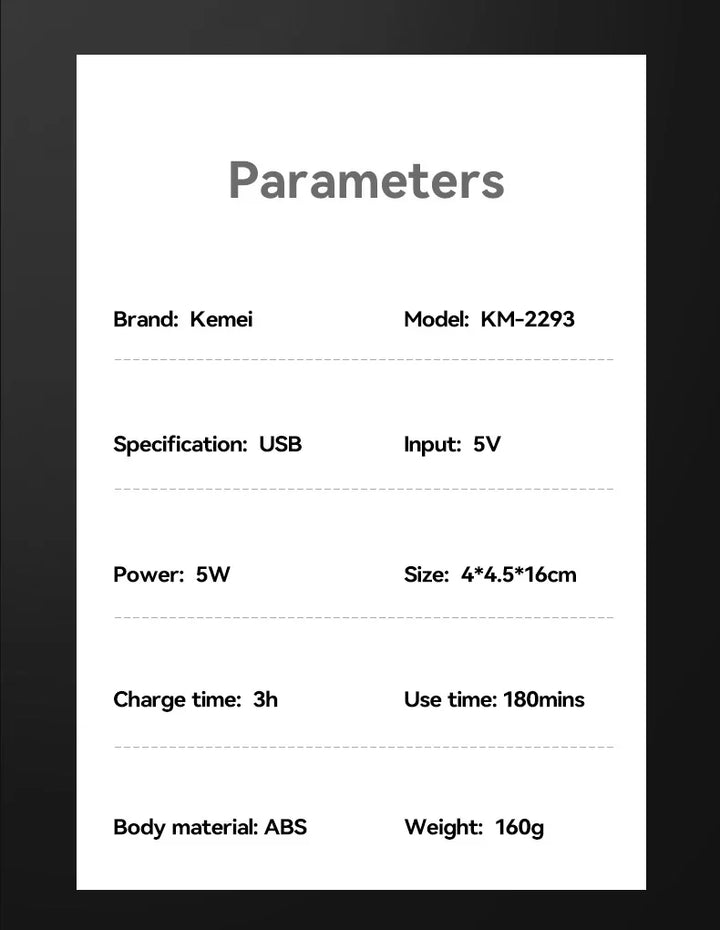 Kemei KM-2290 KM-2293 KM-T95 New Professional Cutting Machine Electric Shaver Hair Trimmers With LCD Display Men's Hair Clipper
