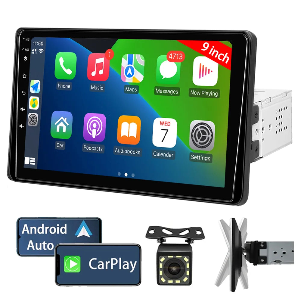 New 9 Inch Car Stereo HD Touch Screen Single Din Car Radio Support Carplay Android Auto With Bluetooth Backup Camera Navigation