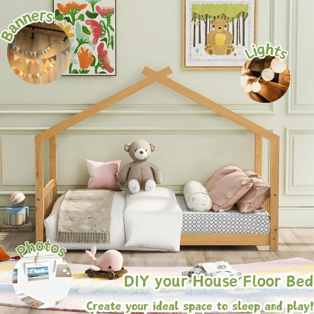 Twin Montessori Floor House Bed