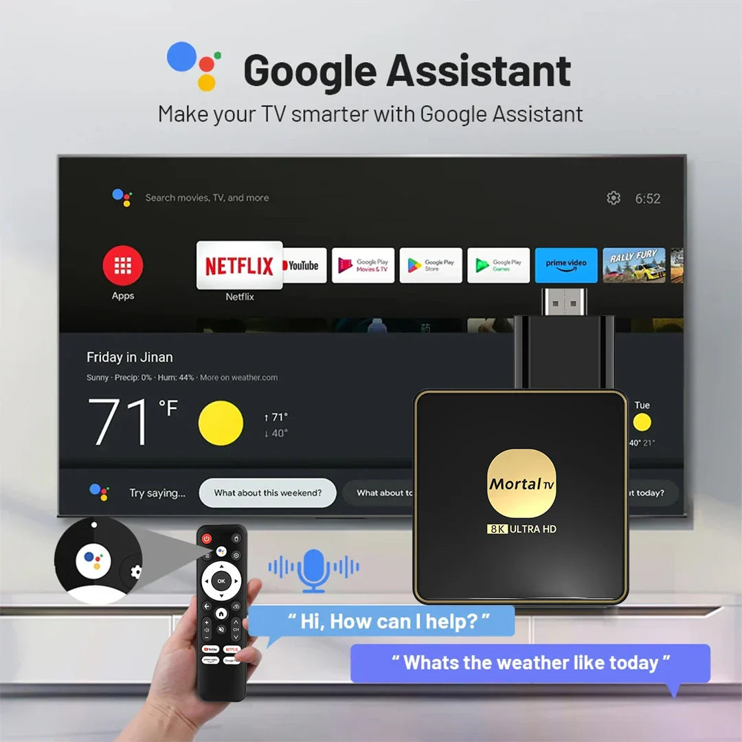 Smart TV Box Android13 CPU Rockchip3528 Google Assistant Wifi6 Transmission 64GB128GB  Bluetooth Chromecast  Multi Language