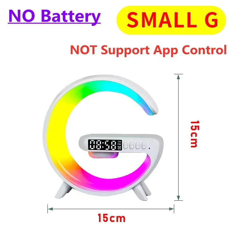 Multifunction 4 In 1 Wireless Charger Pad Stand Speaker RGB Night Light Fast Charging Station For iPhone Samsung Xiaomi Huawei
