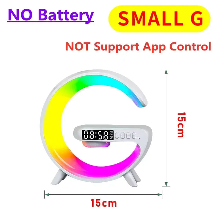Multifunction 4 In 1 Wireless Charger Pad Stand Speaker RGB Night Light Fast Charging Station For iPhone Samsung Xiaomi Huawei