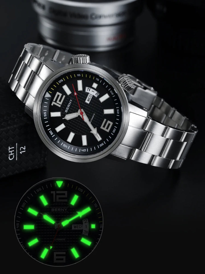 20Bar Diver Automatic Watch For Men Miyota 8205 Super Luminous Sapphire Swim Sport Mechanical Automatic Self Winding Wristwatch