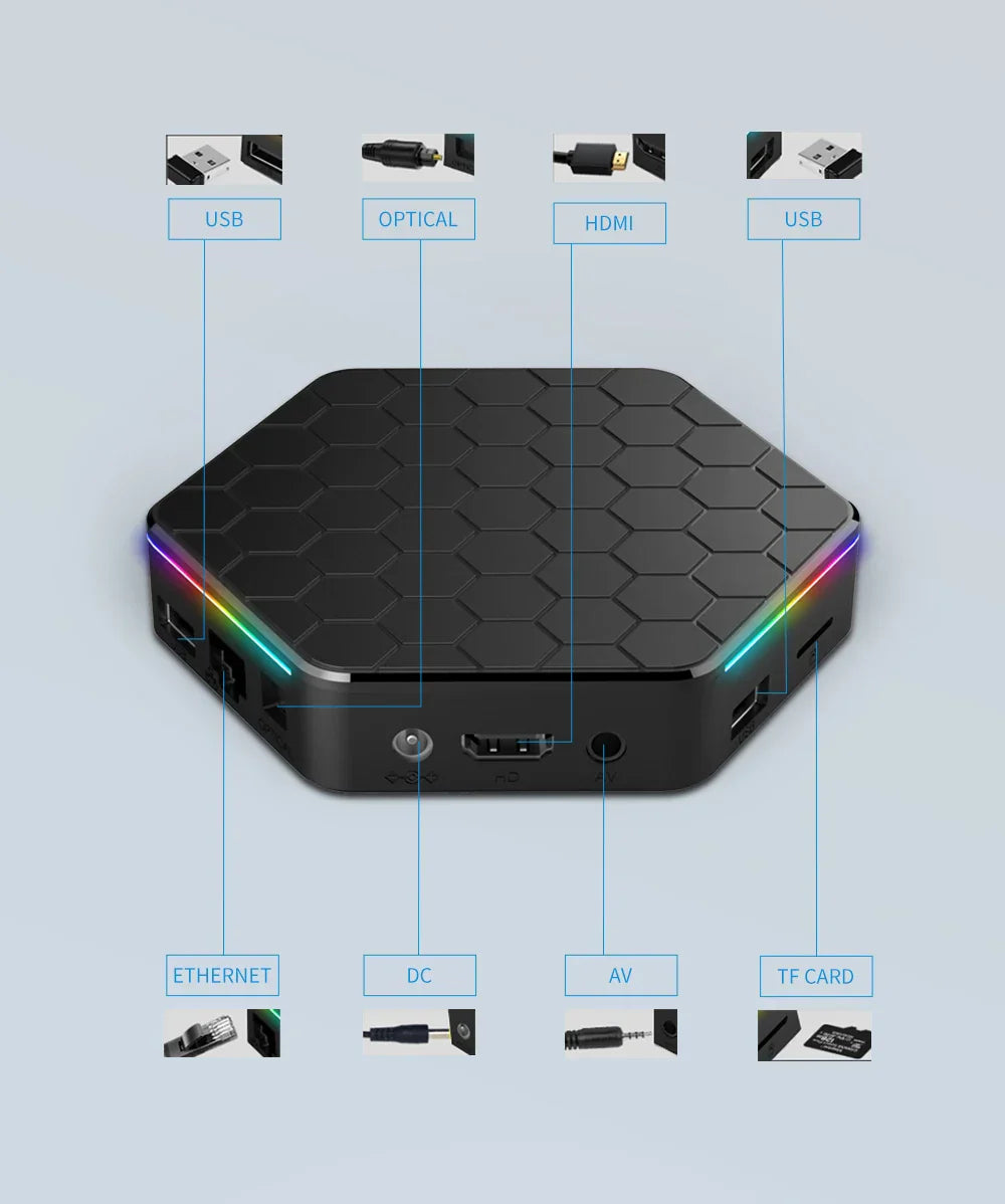Global Version Smart TV Box WIFI6 Bluetooth 5 AllwinnerH618 32GB 64GB T95ZPLUS 4K HDR10 Stream Media Player Multi Language