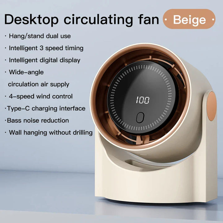 Xiaomi Smart Electric Fan 100 Speed Bladeless Fan USB Charging Desktop Silent Wall Mounted Air Conditioner Office Indoor Camping