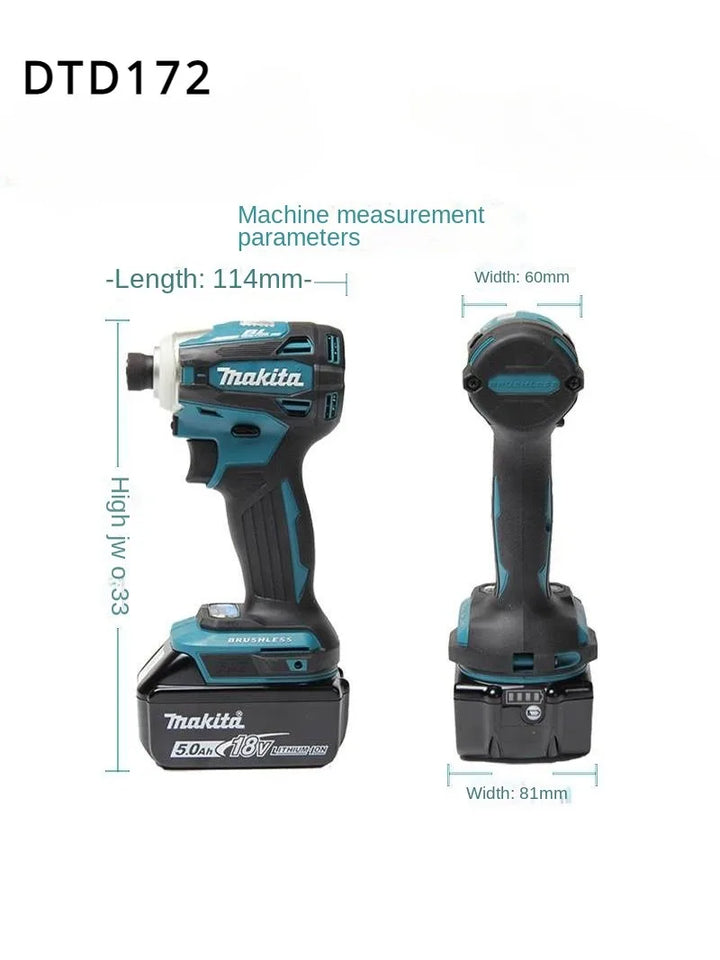 Makita Wireless drills DTD172 Charging Drill Brushless Driver 18V Electric Screwdriver Impact Hand Electric Drill Electric Tool