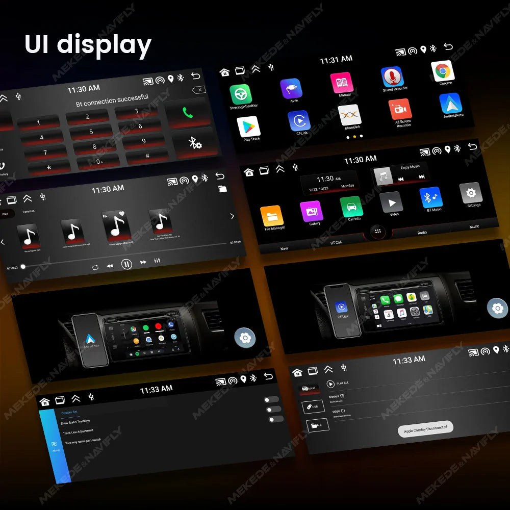 Navifly 2G+32G Universal 1 Din Android 6.86 Inch HD Touch Screen Wireless CarPlay Auto Car Radio Multimedia Video Player GPS FM