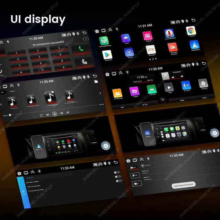 Navifly 2G+32G Universal 1 Din Android 6.86 Inch HD Touch Screen Wireless CarPlay Auto Car Radio Multimedia Video Player GPS FM