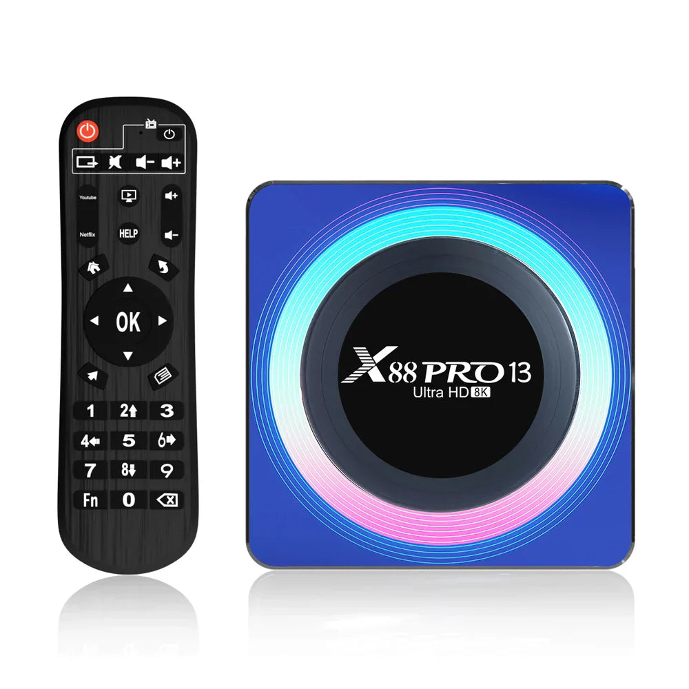 X88 PRO 13 Android 13.0 TV Box Rockchip RK3528 4K 2.4G 5G Wifi 6 64G 32GB 16GB BT5.0 8K Global Media Player