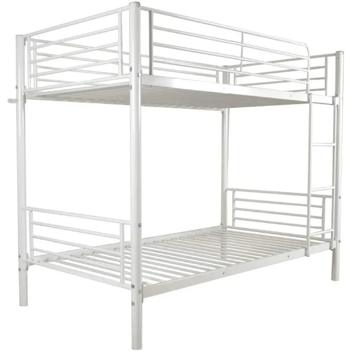 White Twin Bunk Bed with Storage
