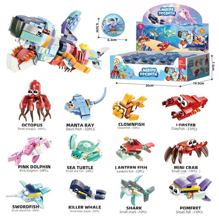 Building Blocks Capsule Toy Funny Blind Box Kindergarten Birthday Small Gift Easter Gift Puzzle Egg Capsule Toy Toy Animal Egg