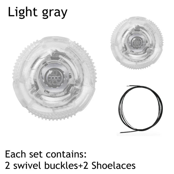 1 Pair Metal Wire Swivel Automatic Buckle Shoelaec No Tie Shoe Laces Quick Lock Shoestrings Women Man Shoelaces for Sneaker New