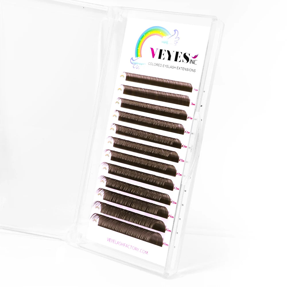 Veyes Inc 0.05mm Latte Brown Eyelash Extensions Veyelash Soft 8-16MM False Lashes Faux Mink Individual Volume Lashes Extensions