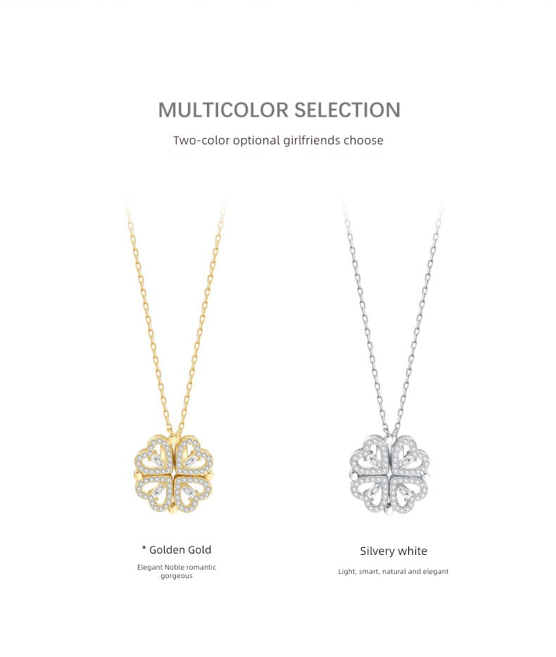 Valentine's Day Sterling Silver Necklace Girl Pendant Clover