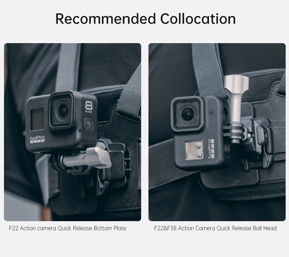 Ulanzi FALCAM F22 Quick Release Ballhead /Quick Release Clip for Gopro Action Camera Sports Camera Quick Mounting