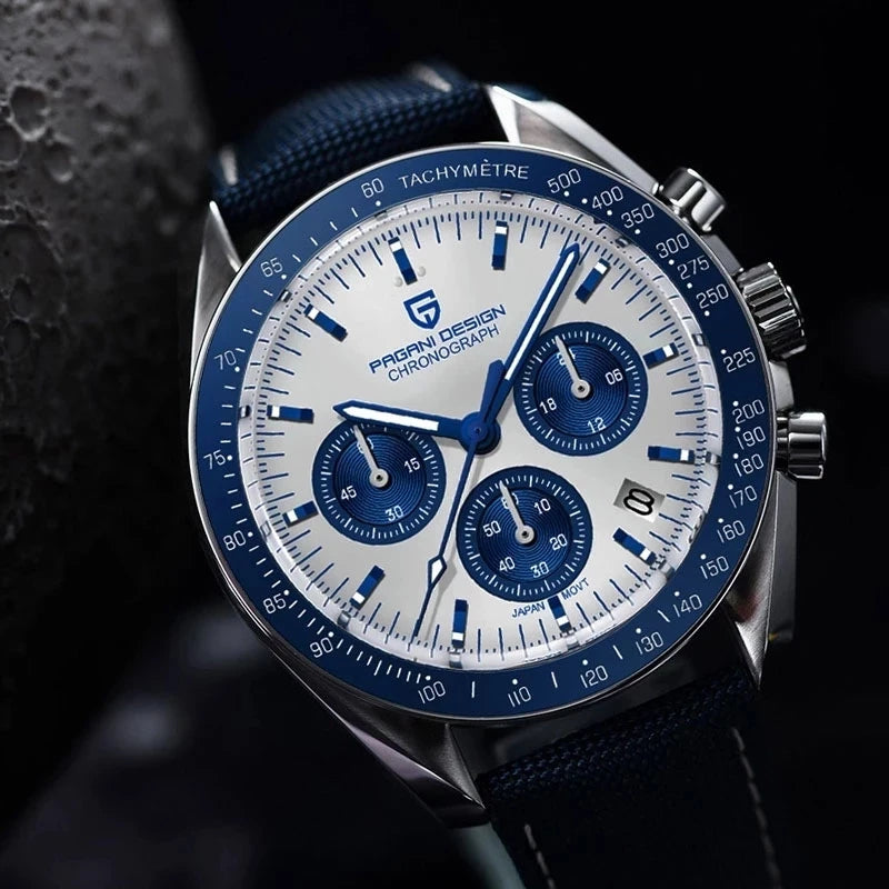 PAGANI DESIGN Moon Mens Watches 2024 Top Brand Luxury Quartz Watch For Men Chronograph Luminous Sapphire Mirror Waterproof Clock