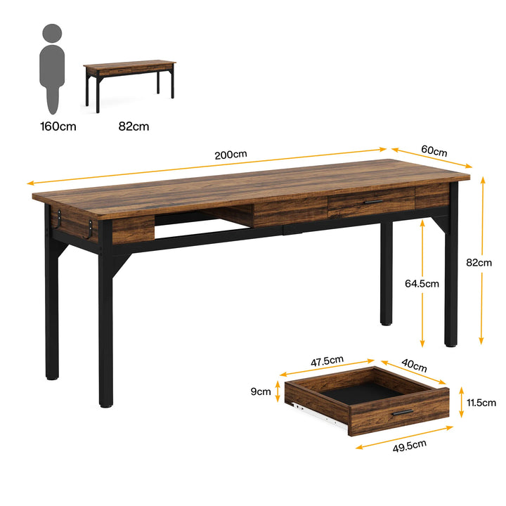 Tribesigns 78.7" Extra Long Double Desk