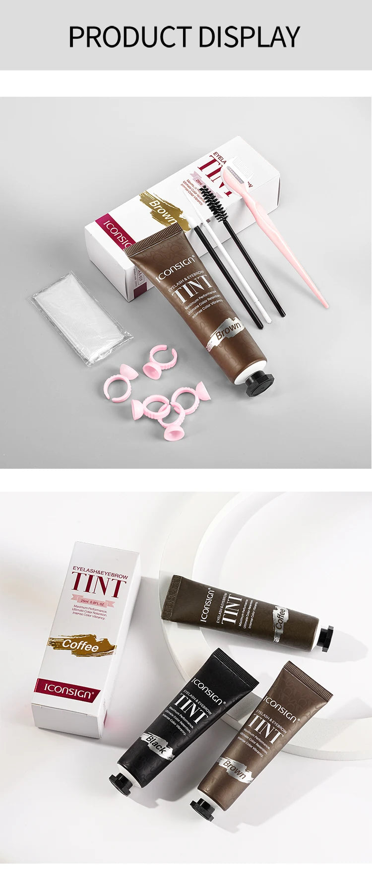 ICONSIGN Lashes Eyebrow Tint Kit Professional Fast Perming Dye Brow Mascara Tattoo Cream Waterproof Long Lasting 60 to 90 Days