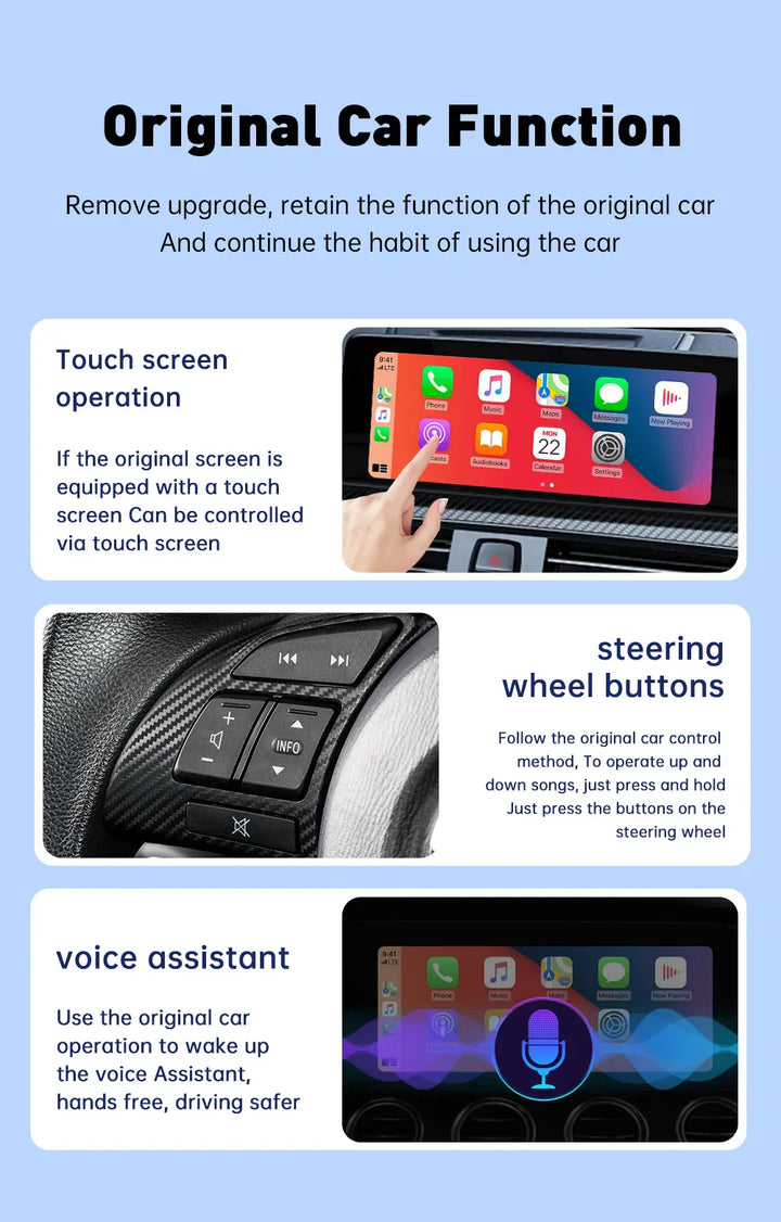 XUDA 2in1 Wireless CarPlay AI Mini Box Android Auto Box Plug&Play Automatic Connection Compatible with 99% of Cars For Car Radio