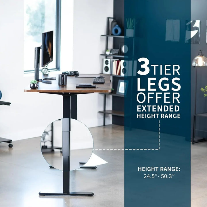 Electric 71"x36" Rustic Sit-Stand Desk