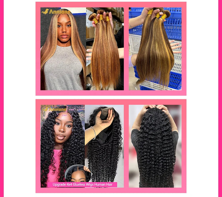 Curly Wave Bundles 26 inch Bundles Brazilian Hair Bundles Natural Black Color 1B 100% Human Hair Bundles Remy Hair Extensions