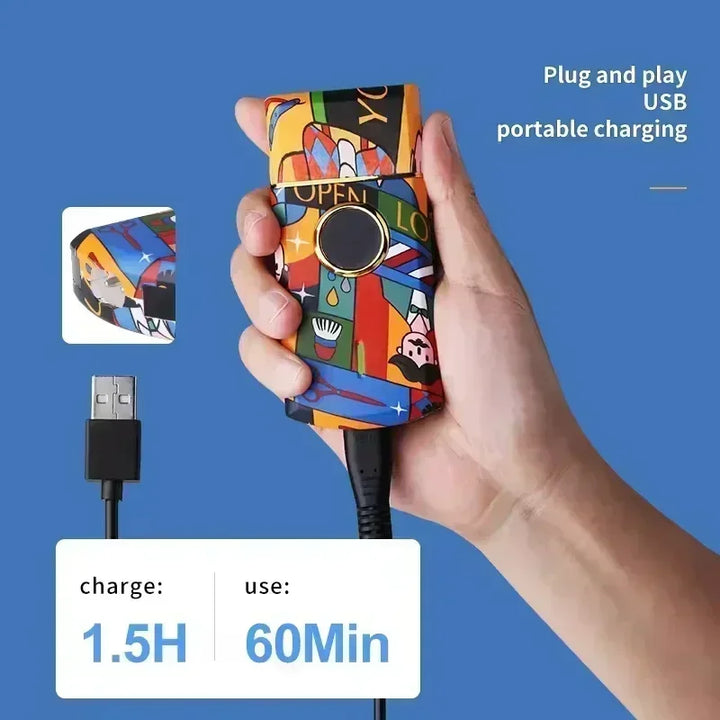 Kemei Hair Clipper Rechargeable Graffiti Pattern Electric Professional Barber Trimmer Man Shaver KM-MAX2092 KM-MAX5090 KM-RS7098