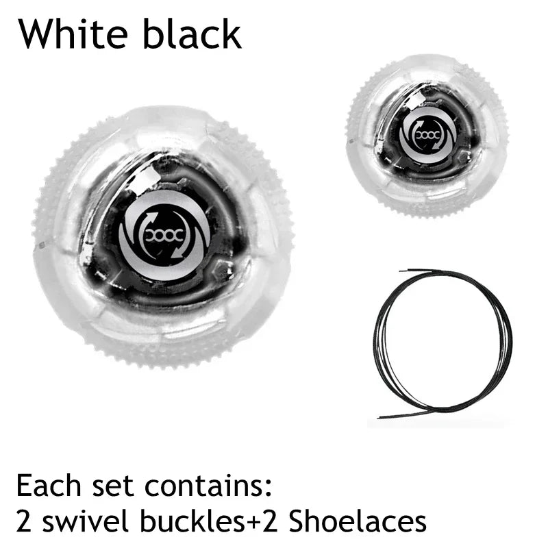 1 Pair Metal Wire Swivel Automatic Buckle Shoelaec No Tie Shoe Laces Quick Lock Shoestrings Women Man Shoelaces for Sneaker New
