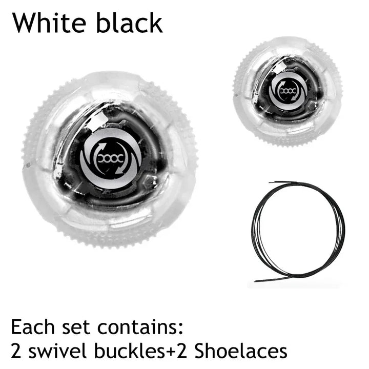 1 Pair Metal Wire Swivel Automatic Buckle Shoelaec No Tie Shoe Laces Quick Lock Shoestrings Women Man Shoelaces for Sneaker New