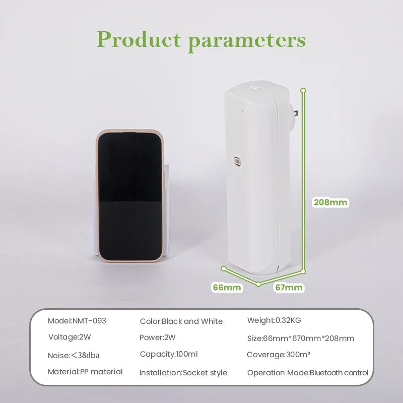 Namste Coverage 300m³  Aromatherapy machine Electric Fragrance Diffuser Bluetooth Home Air Freshener  Wall Mounted Air Purifier