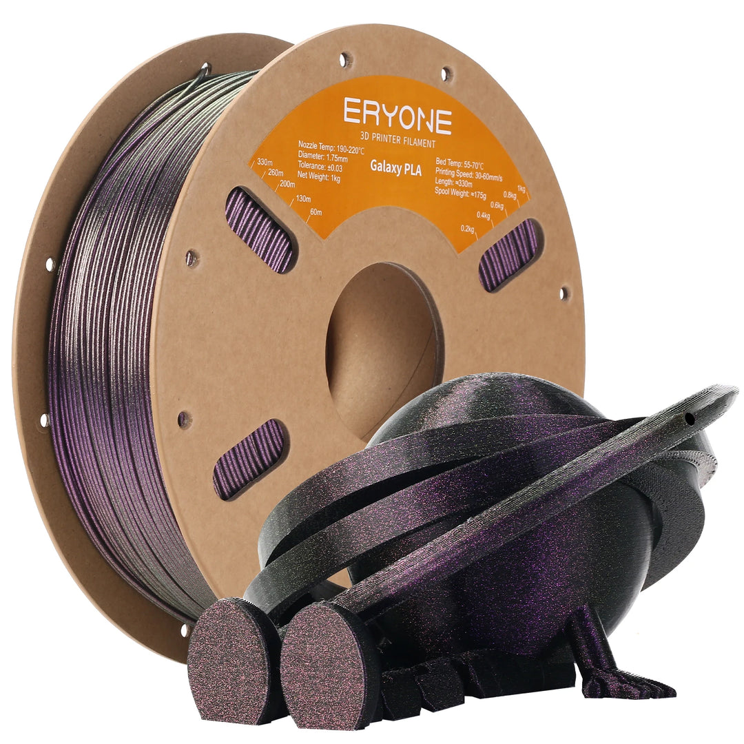 Eryone 3D Printer Glitter Pla Filament For 3D Printer Perfect Spooled(1kg)- 1.75mm Sparkle Shining Material Glittering Filaments