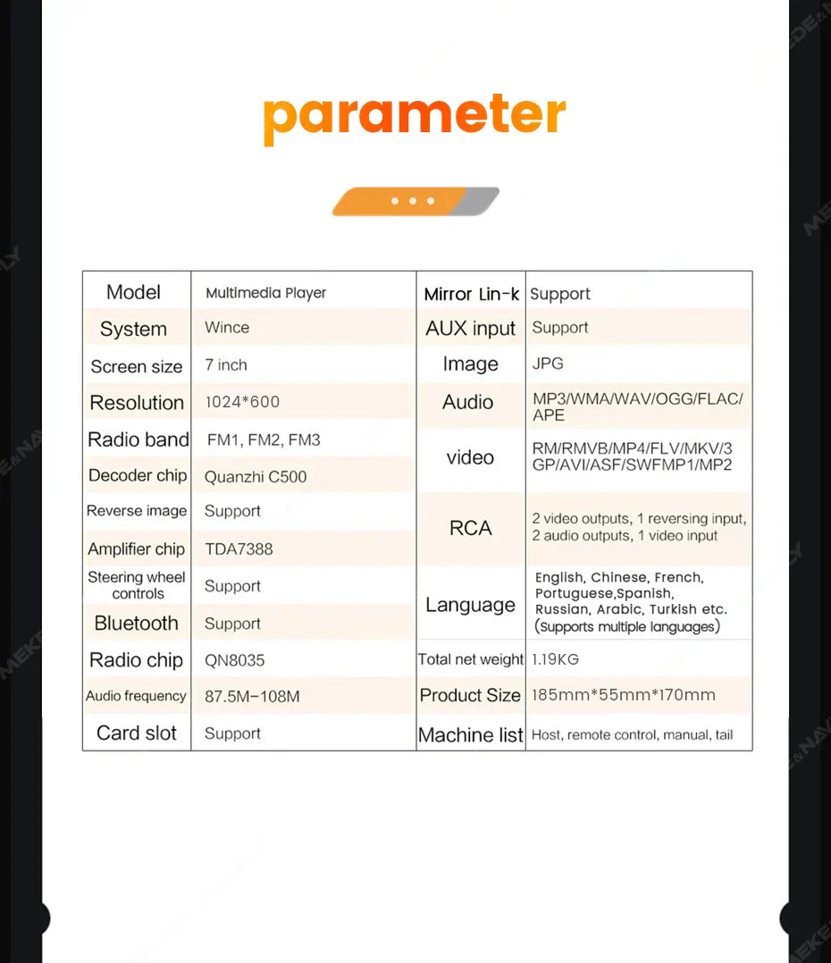 Universal 7" 1din Retractable Screen Car Radio Android Auto Carplay Multimedia Video Player Intelligent Vehicle System BT FM USB