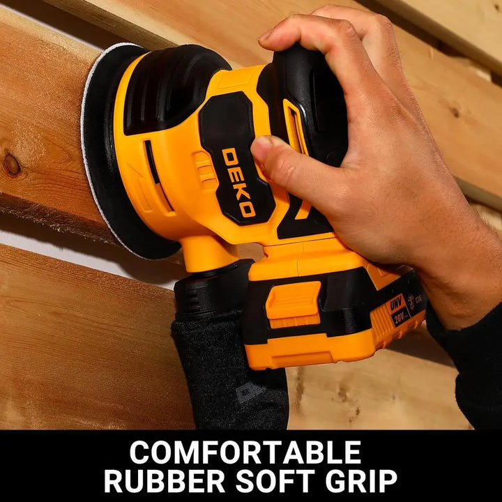 Cordless Orbital Sander with Battery & Charger Adjustable Speed Range Portable Electric Hand Sander Dust Bag & Vacuum Attachment