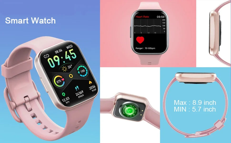 Jxrev Smart Watch, Fitness Tracker Watch for Men Women, 1.69'' Touch Smartwatch Fitness Watch with Ultra Thin Watch.