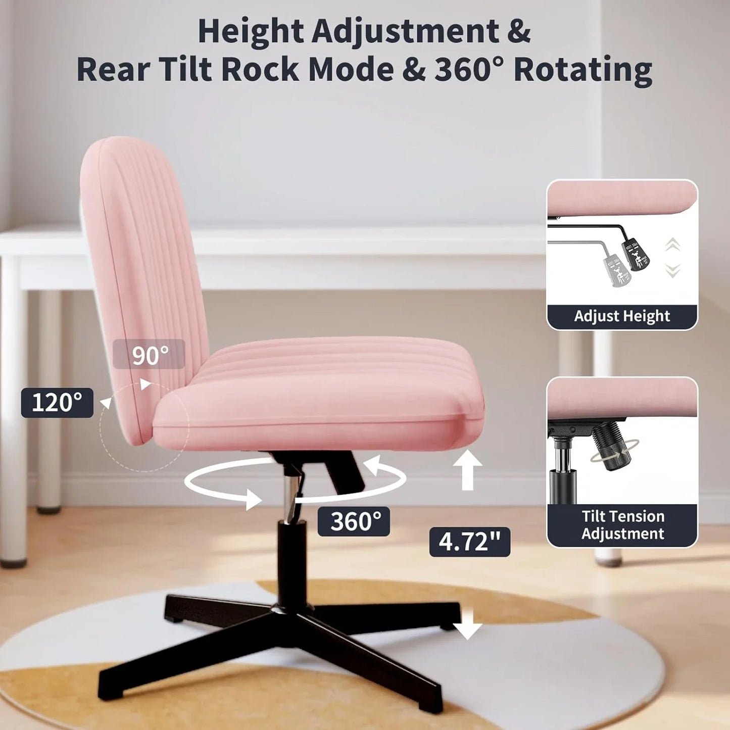 Office Chair with Wide Cushion & Rocker