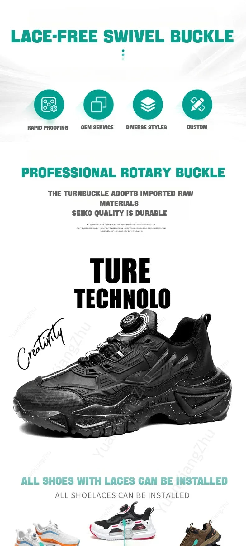 1 Pair Metal Wire Swivel Automatic Buckle Shoelaec No Tie Shoe Laces Quick Lock Shoestrings Women Man Shoelaces for Sneaker New