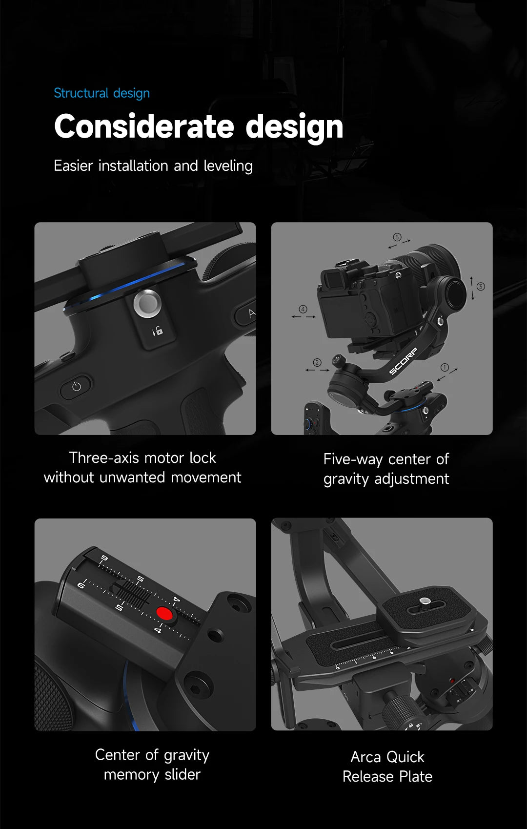 FeiyuTech Official Feiyu SCORP Series SCORP-C Handheld Gimbal 3-Axis Stabilizer Handle Grip for DSLR Camera Sony/Canon