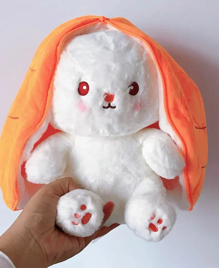 Cute Strawberry Carrot Rabbit Plush Toy Stuffed Creative Into Fruit Transform Baby Cuddly Bunny Doll 25cm for Kid Birthday Gift