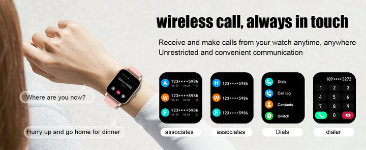 AI Voice Assistant Smart Watch for Men/Women, 1.85'' HD Touch Screen Fitness Trackers with Wireless Call/ IP68 Waterproof