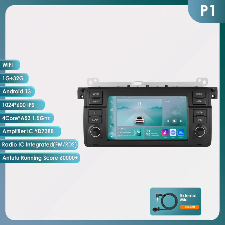 Hizpo 7" AI Voice Autoradio For BMW E46 M3 318/320/325/330/335 Android Auto Radio Carplay 4G DSP Car Multimedia GPS 2din Stereo
