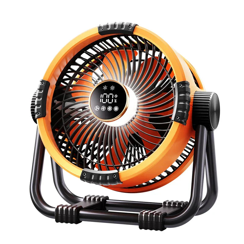 Camping Fan 20000mAh Rechargeable Portable Camping Circulator Fan Wireless Tent Ceiling Fan with LED Light and Remote Control