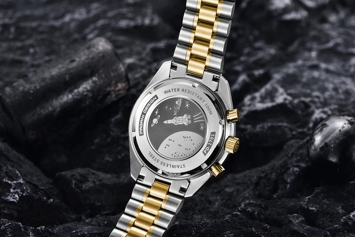 PAGANI DESIGN 2025 Silver Gold Moon Luxury Quartz Watches Men Sport Chronograph Sapphire Crystal Stainless steel Watch For Men