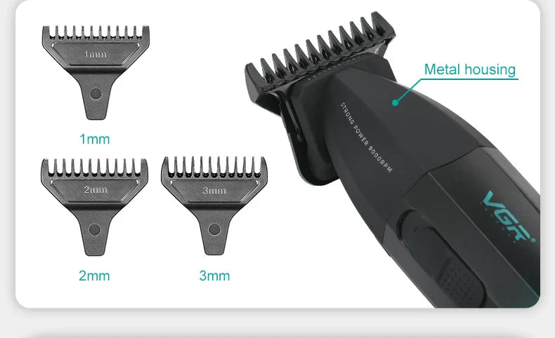 VGR Hair Clipper Professional Hair Trimmer 9000 RPM Barber Hair Cutting Machine Digital Display Haircut Clipper for Men V-003