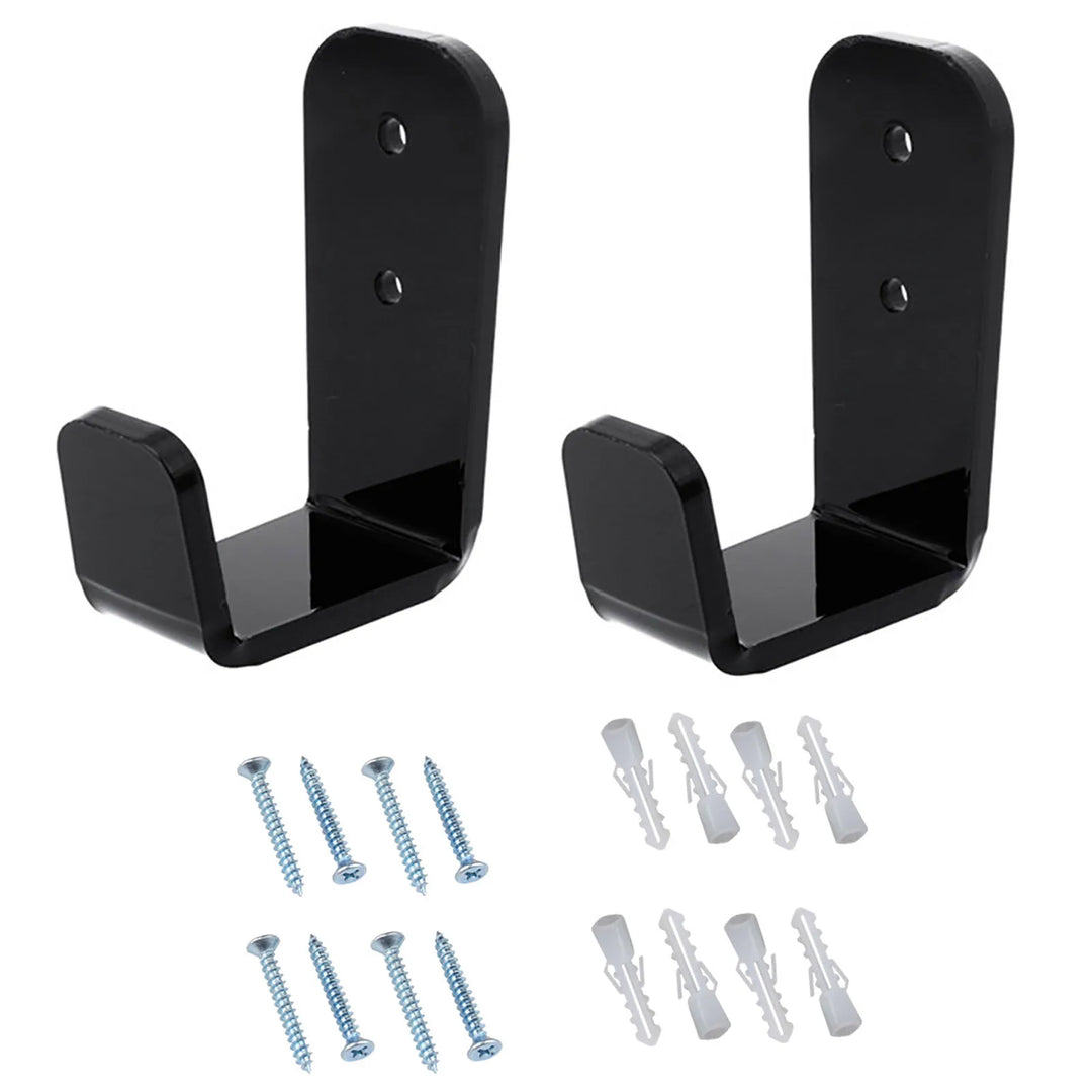 2pcs Hockey Stick Display Stand Acrylic Wall Mount Black Hockey Stick Supports Bracket Holder Horizontal Hanger
