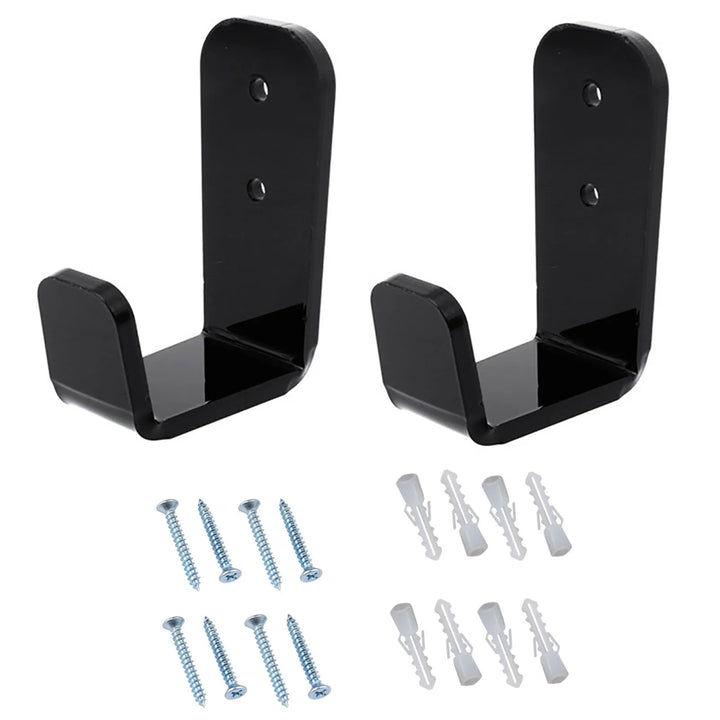 2pcs Hockey Stick Display Stand Acrylic Wall Mount Black Hockey Stick Supports Bracket Holder Horizontal Hanger